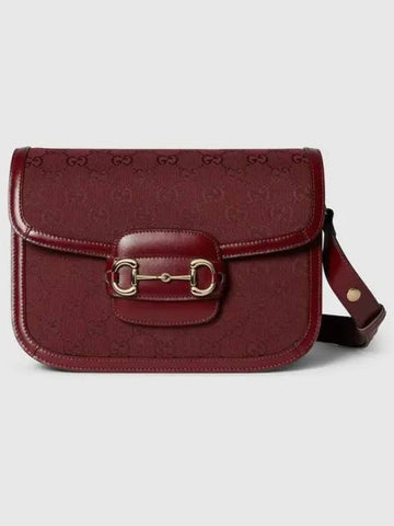 Horsebit 1955 Small Shoulder Bag Rosso Ancora Red GG Canvas 602204FADGE6207 - GUCCI - BALAAN 1