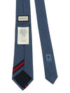 Web Bee Detail Silk Tie Blue - GUCCI - BALAAN 6