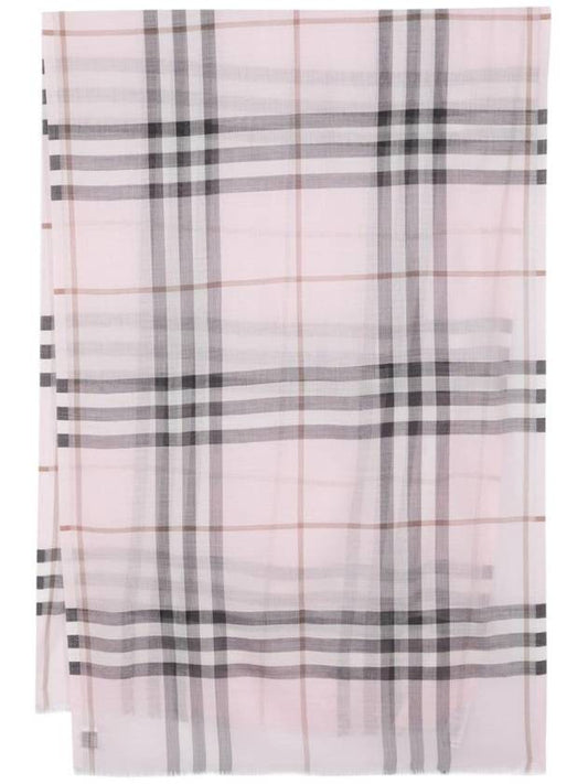 Check Wool Silk Blend Scarf Pink - BURBERRY - BALAAN 1