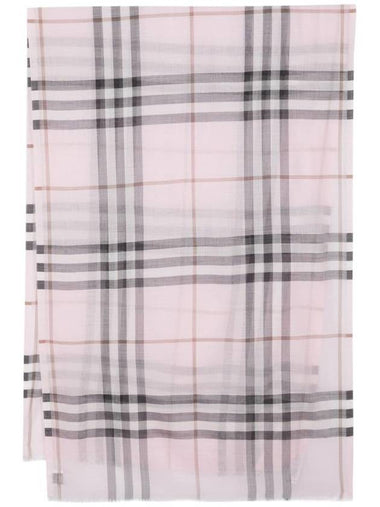 Check Wool Silk Blend Scarf Pink - BURBERRY - BALAAN 1