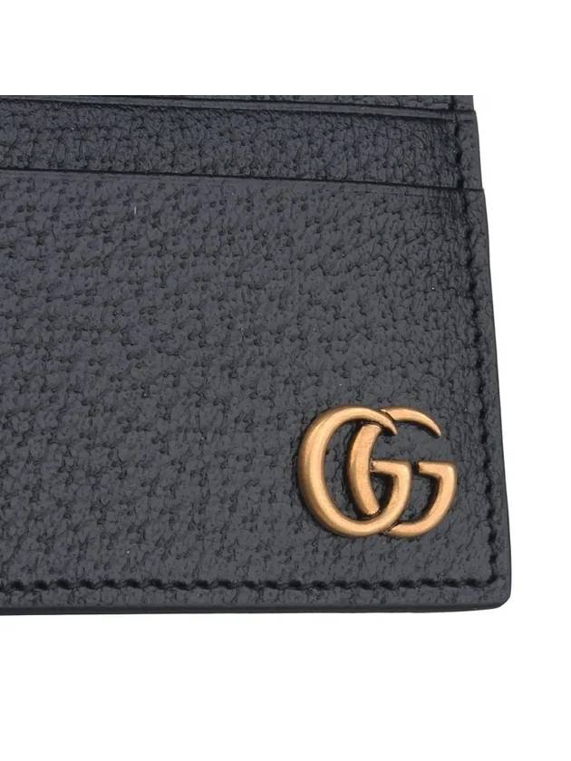 GG Marmont Leather Card Wallet Black - GUCCI - BALAAN 3