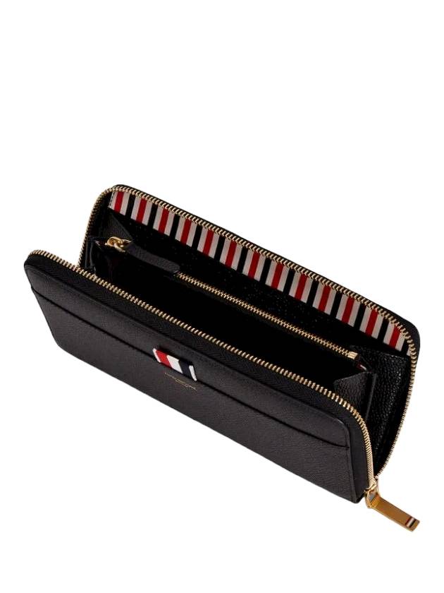 Grosgrain Tab Leather Continental Long Wallet Black - THOM BROWNE - BALAAN 4