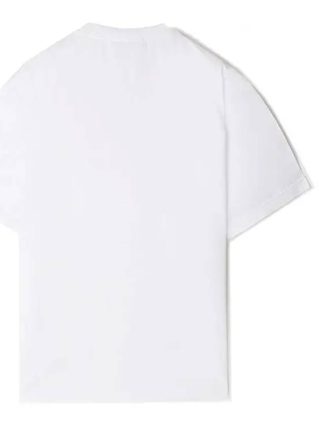 Men's Logo Print Crew Neck Short Sleeve T-Shirt White - STONE ISLAND - BALAAN 3