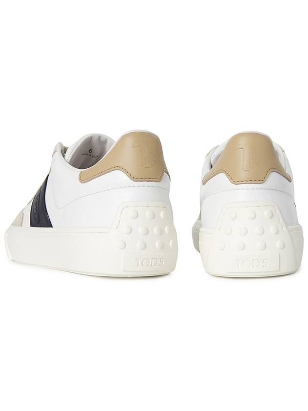 Leather Suede Low Top Sneakers White Black - TOD'S - BALAAN 7