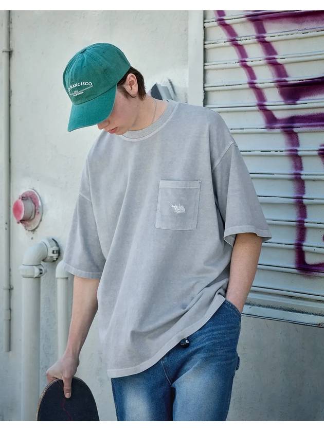 Slam logo pigment pocket short sleeve tshirt light gray FST401 - FLUKE - BALAAN 2