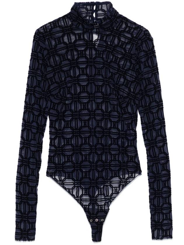 flocked tulle bodysuit - ELISABETTA FRANCHI - BALAAN 1