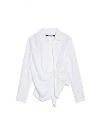 Le Chemise Bahia Tied Sash Shirt White - JACQUEMUS - BALAAN 2