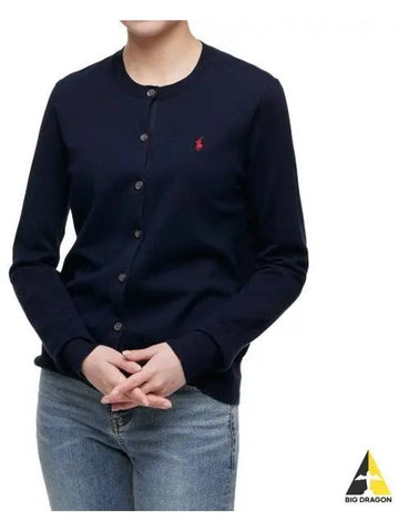 W cotton blend cardigan navy - POLO RALPH LAUREN - BALAAN 1