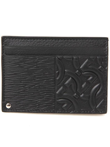 Gancini Pattern Card Wallet Black - SALVATORE FERRAGAMO - BALAAN 1