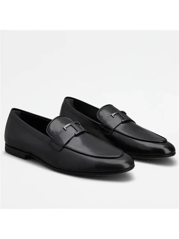 Men's T Timeless Leather Loafers Black - TOD'S - BALAAN.