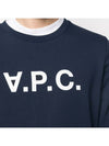 Men's VPC Logo Print Crew Neck Sweatshirt Navy - A.P.C. - BALAAN 4