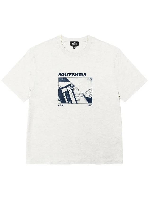 Souvenir Photo Print Short Sleeve T-Shirt Heather Ecru - A.P.C. - BALAAN 4