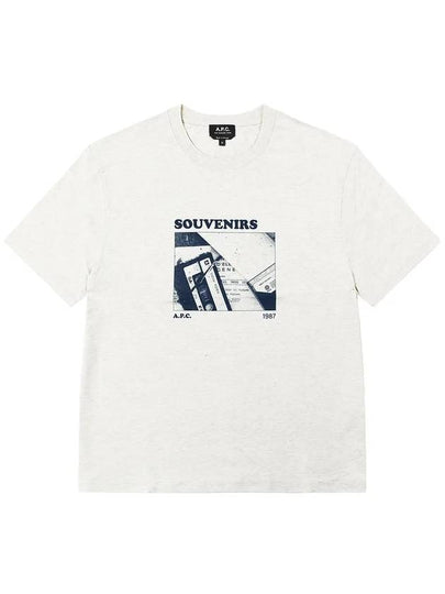 Souvenir Photo Print Short Sleeve T-Shirt Heather Ecru - A.P.C. - BALAAN 2