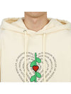 JW Anderson Flower Fleece Jersey Hooded Top Beige - MONCLER - BALAAN.