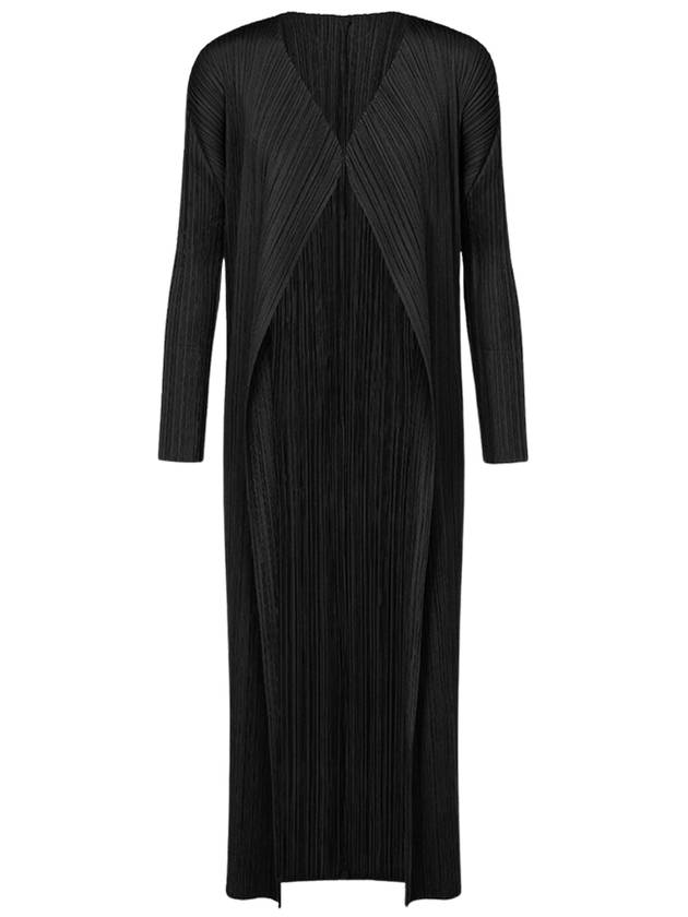 Pleated Long Cardigan Black - ISSEY MIYAKE - BALAAN 2