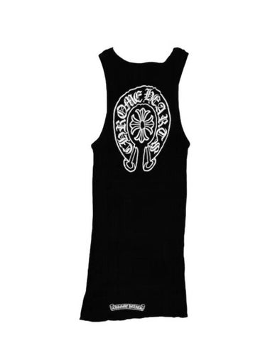 Horse Shoe Tank Top Black Unisex - CHROME HEARTS - BALAAN 1