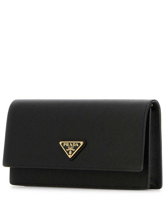 Triangle Logo Leather Mini Bag Black - PRADA - BALAAN 3