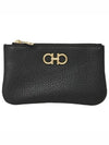 Gancini Leather Coin Key Holder Black - SALVATORE FERRAGAMO - BALAAN 2