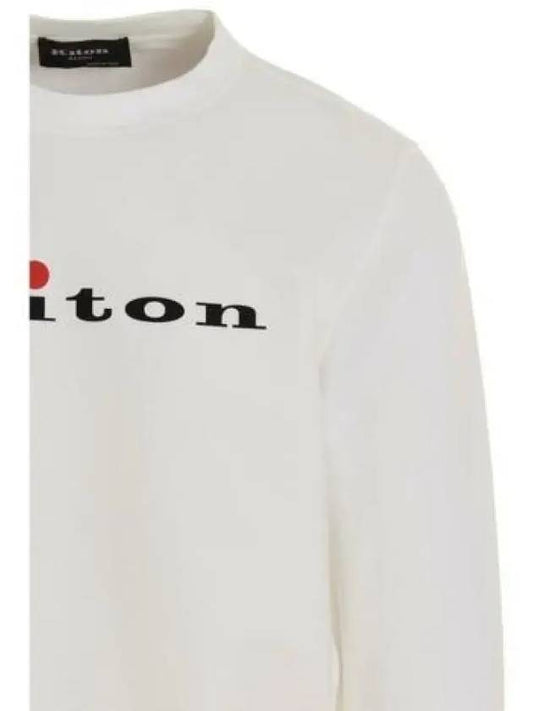 UMK025916002 White logo printing crew neck tshirt - KITON - BALAAN 2