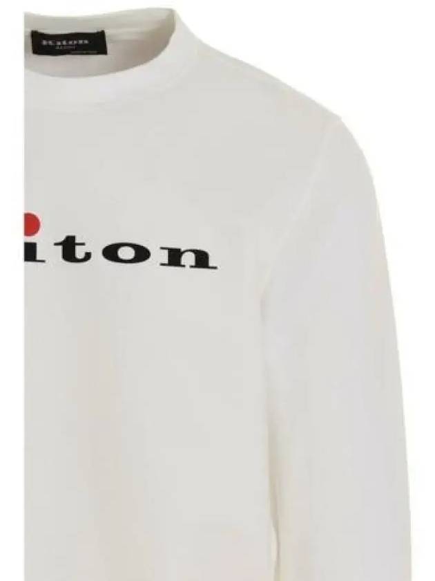 Logo Print Cotton Sweatshirt White - KITON - BALAAN 3