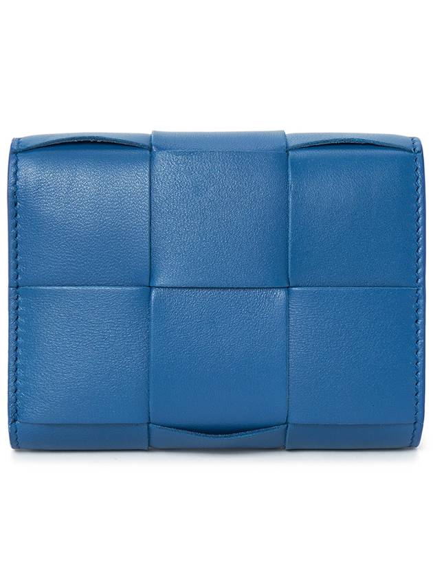 Cassette Tri-Fold Zipper Half Wallet Blue - BOTTEGA VENETA - BALAAN 3