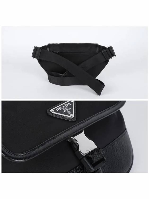 Triangle Logo Re-Nylon Cross Bag Black - PRADA - BALAAN 4