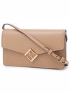 FF Diamond Chain Leather Shoulder Bag Brown - FENDI - BALAAN 3