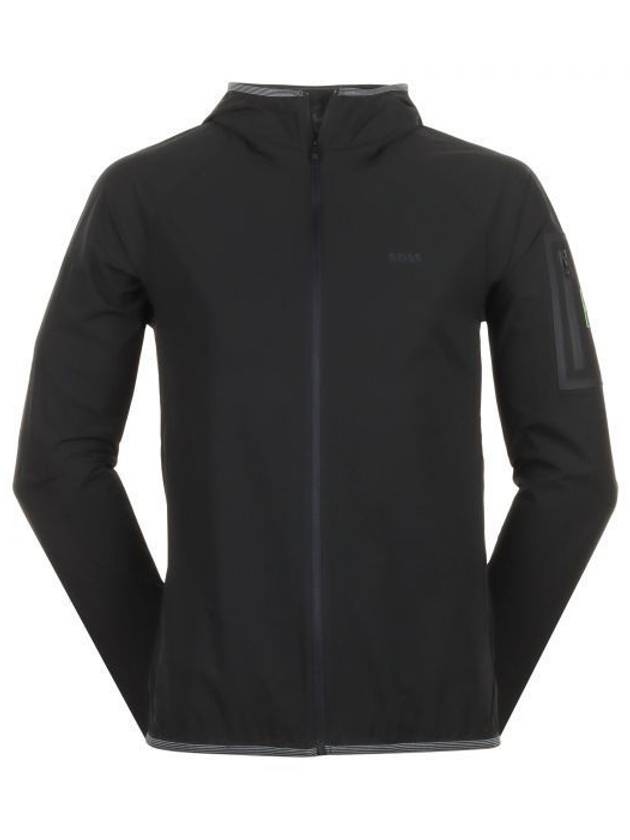 Stretch Water Repellent Hooded Jacket Black - HUGO BOSS - BALAAN 2