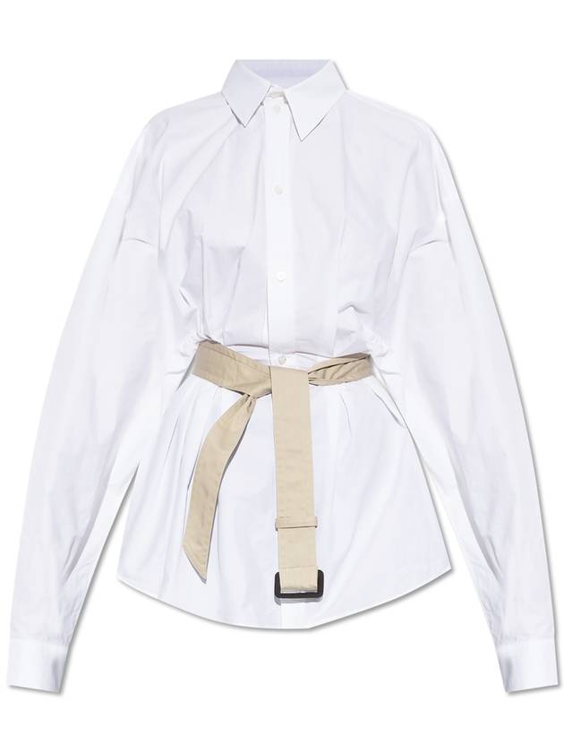 long sleeve belted shirt white - BALENCIAGA - BALAAN 2