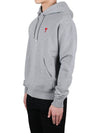 Small Heart Logo Cotton Hoodie Grey - AMI - BALAAN 4