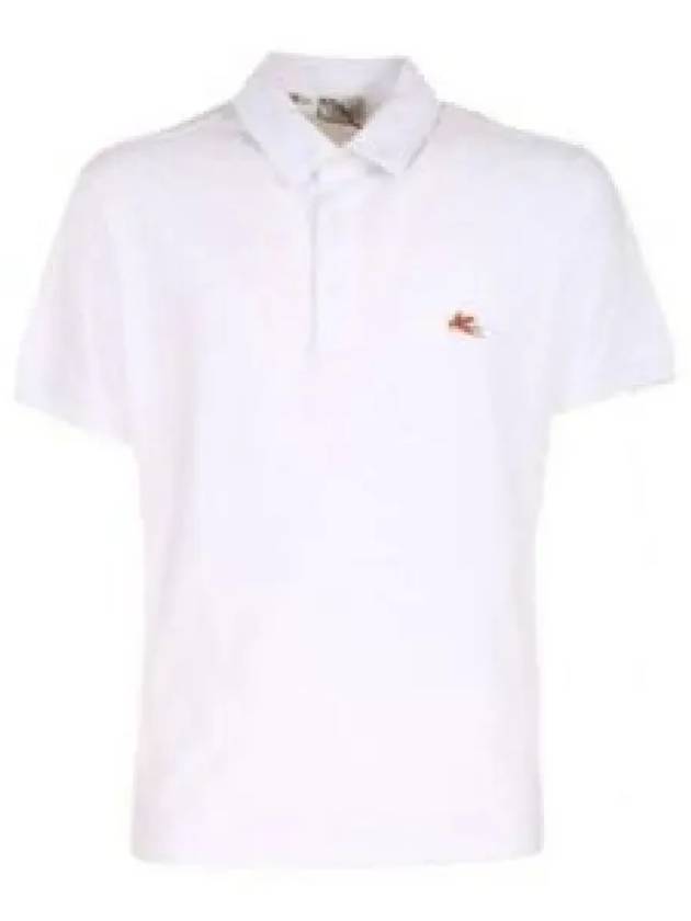 Embroidered Logo Short Sleeve Polo Shirt White - ETRO - BALAAN 2