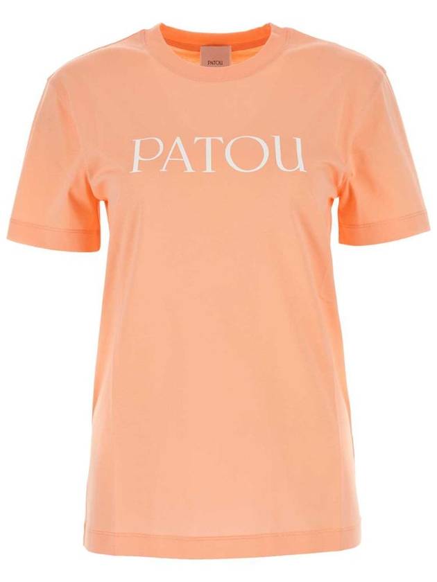 Logo Cotton Short Sleeve T-Shirt Orange - PATOU - BALAAN 2