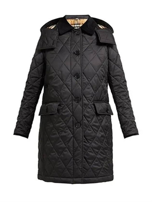 Dereham Quilted Long Padding Black - BURBERRY - BALAAN 2