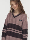 Cable wappen V neck knit indie pink - CPGN STUDIO - BALAAN 3