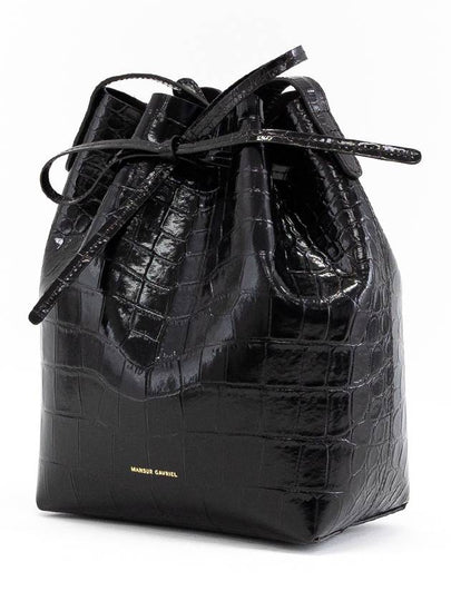 Crocodile effect mini bucket bag chocolate HMB004CP CHOC - MANSUR GAVRIEL - BALAAN 2