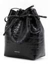 Crocodile effect mini bucket bag HMB004CP CHOC - MANSUR GAVRIEL - BALAAN 2