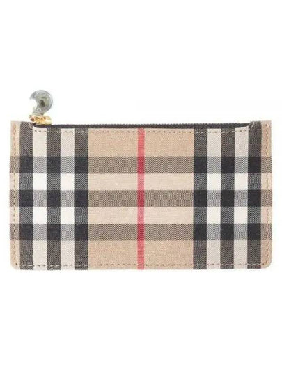 Vintage Check Zipper Card Wallet Brown - BURBERRY - BALAAN 2