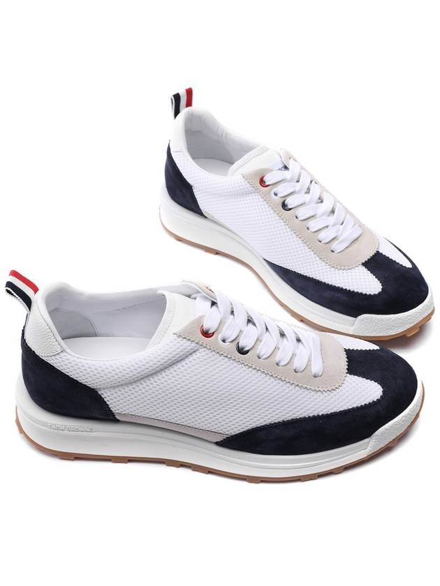 Fine Kid Suede Tech Runner Sneaker Navy - THOM BROWNE - BALAAN 6