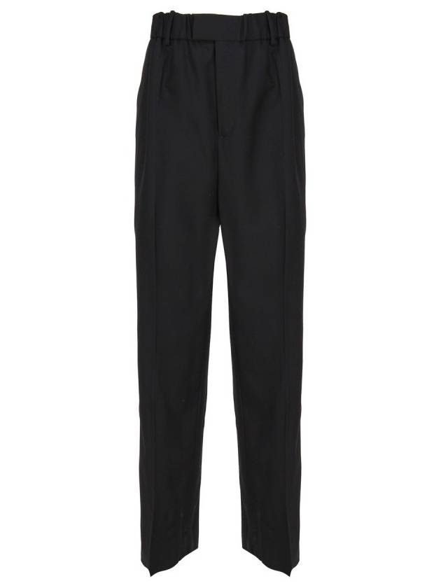 Light Wool Wide Leg Pants Black - BOTTEGA VENETA - BALAAN.