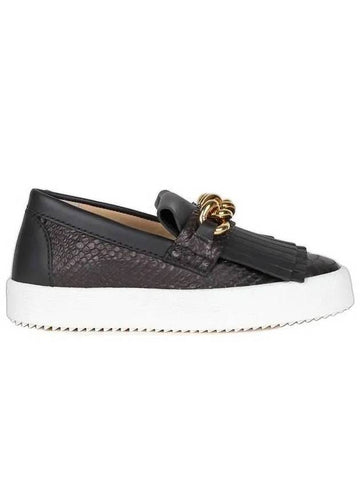 Women's Croc Chain Slip Ons Black - GIUSEPPE ZANOTTI - BALAAN 1