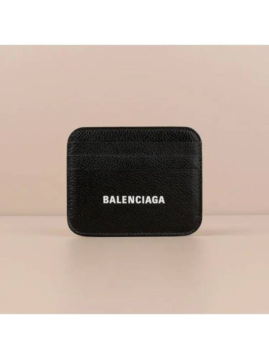 White Logo 3-Fold Card Wallet Black - BALENCIAGA - BALAAN 2