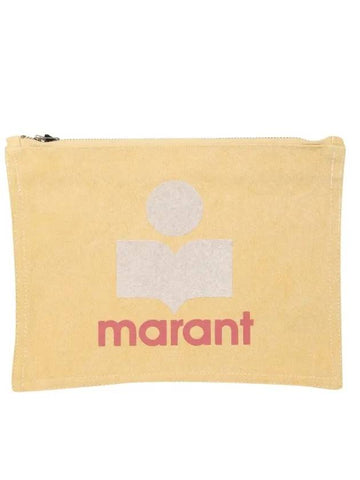 Netita Logo Mini Pouch Bag Yellow - ISABEL MARANT - BALAAN 1