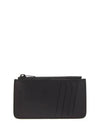 Stitched Two Tone Leather Zipper Card Wallet Black - MAISON MARGIELA - BALAAN 3