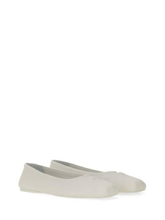 Bow Embossed Leather Ballerina White - MARNI - BALAAN 4