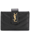 Monogram Accordion Card Wallet Black Gold - SAINT LAURENT - BALAAN 1