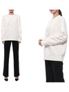 Crystal Logo Sweatshirt Off White - MONCLER - BALAAN 3