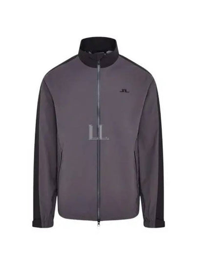 Men's Theo Rain Zip-Up Jacket Black Asphalt - J.LINDEBERG - BALAAN 2