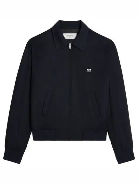 Rayon Twill Triomphe Embroidery Classic Blouson Jacket Navy Men s 2W47B585X 07MR - CELINE - BALAAN 1