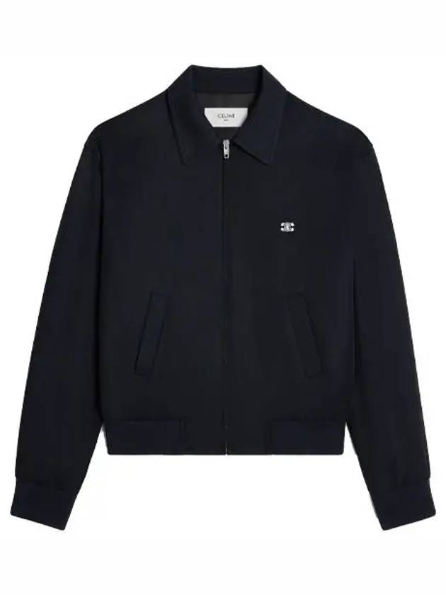 Rayon Twill Triomphe Embroidery Classic Blouson Jacket Navy Men s 2W47B585X 07MR - CELINE - BALAAN 2