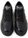 Downtown Bold Leather Low Top Sneakers Black - PRADA - BALAAN 5